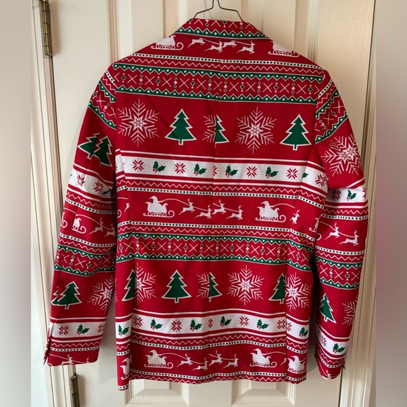 OPPOSUITS Christmas Suit with Clip-on Tie Boys size 16 Blazer & Pants - Picture 2 of 14